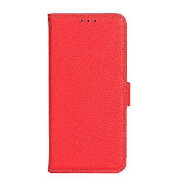 Imagem de Capa carteira para Google Pixel 6/6 Pro, capa carteira premium de telefone couro PU à prova de choque com compartimento para cartão e bolso para dinheiro, capa de proteção, vermelha, 6 6,3 polegadas