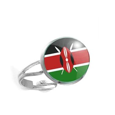 Imagem de Anel Bandeira do Quênia País Kenya Unissex e Ajustável