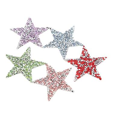Imagem de Ferro de strass em remendos, ferro de estrela em remendos Cola derretida a quente forma de pentagrama colorido para roupões para bolsas de camiseta