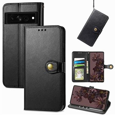 Imagem de YUNCHAO Caixa de telefone Para Google Pixel 7 Pro 5G Retro Solid Color Buckle Leather Case capa para celular