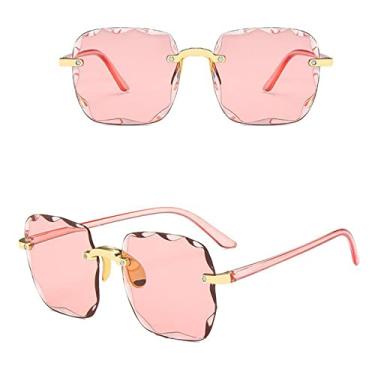 Imagem de Óculos de Sol Quadrado Vintage Clássico Mulher Gradiente Espelho Sem Moldura Óculos de Sol Feminino Moda Retrô Sem Aro Óculos De Sol, 5, Como Imagem