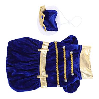 Imagem de Roupas para animais de estimação, roupa de cachorro estilo príncipe, fantasia de dia das bruxas para cachorro com chapéu para uso diário ou terno de festa (P)