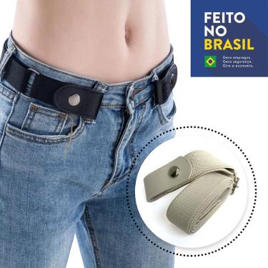 Imagem de Cinto Sem Fivela Unissex Conforto e Praticidade Bege