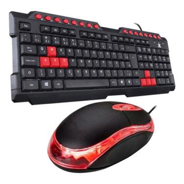 Imagem de Kit Teclado Vx Gaming Dragon Preto E Vermelho + Mouse Óptico Chinamate