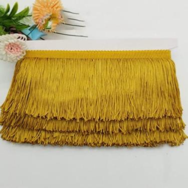 Imagem de 10 metros 9 cm borla curta franja guarnição de fita de renda borlas para cortinas vestidos costura franjas cores enfeites acessórios diy, ouro