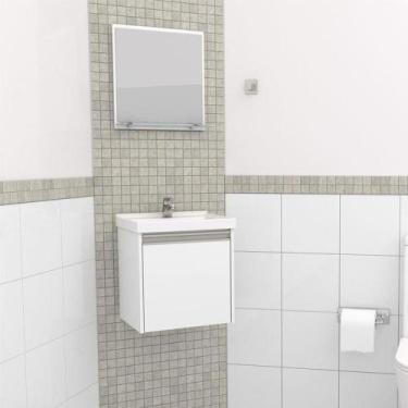 Imagem de Armário Banheiro Rubi Com Espelheiro Branco Cozimax