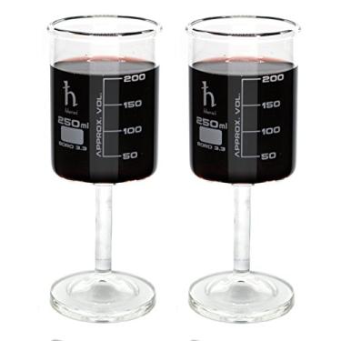 Imagem de Copo de vinho para bebedouro feito à mão, feito de borossilicato de grau de laboratório 3,3 vidro – Capacidade de 250 ml, pode ser lavado na lava-louças – Pacote com 2