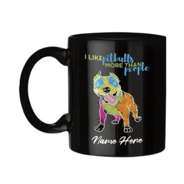 Imagem de Caneca Pit Bull personalizada, eu gosto de Pit Bulls mais do que pessoas, presente de Pit Bull, presentes personalizados Pit Bull, copo Pit Bull, xícara de café Pit Bull, ideia de presente de aniversário de Pit Bull