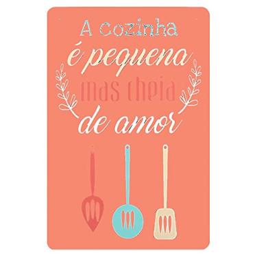 Imagem de Placa Decorativa para Cozinha - MDF - 20x30cm - A Cozinha é Pequena