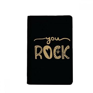 Imagem de Carteira You Rock Gold Quote Manuscrito Porta-Passaporte Notecase Burse Capa Carteira Cartão, Multicolor