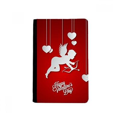 Imagem de Porta-passaporte vermelho branco anjo feliz dia dos namorados notecase burse capa carteira porta-cartão, Multicolor