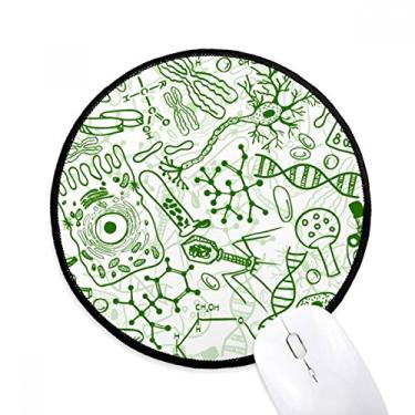 Imagem de Mouse pad biológico com estrutura de células de microscópio verde, tapete redondo para computador