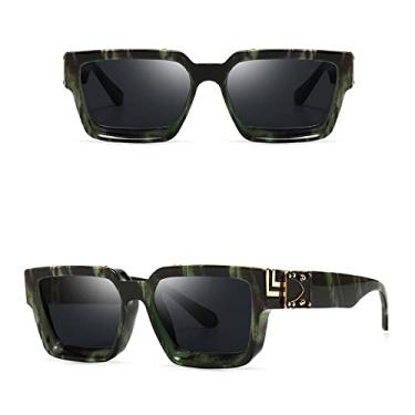 Imagem de Óculos de sol elegantes com espelho quadrado branco feminino, designer de moda, óculos de sol superdimensionados para senhoras, óculos de sol de viagem de verão, c4 verde preto cinza, tamanho único