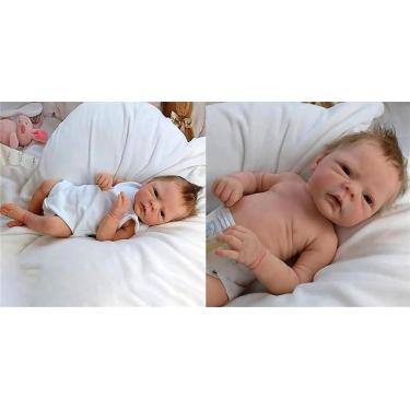 Imagem de Boneca Bebê Reborn Silicone Realista,18 Polegada Bonecas Reborn Menina,boneca Com Bico De Mamadeira acessórios Nurturing Bonecas, Simulação Boneca De Bebê Recém-nascido De Silicone Macio,Menino
