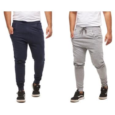 Imagem de Kit Com 02 Calças De Moletom Masculina Slim Skinny Sport Luxo - Wooks