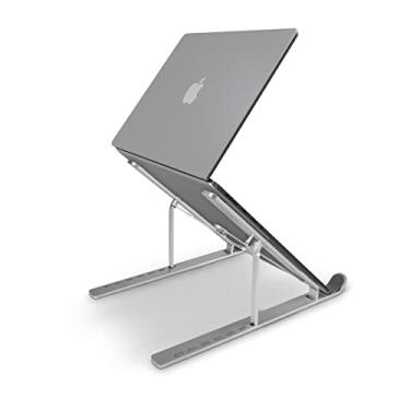 Imagem de Gshield Suporte em Alumínio para Notebook Ergonômico, Regulável e Ajustável compatível com Macbook, Armor Slim Prata