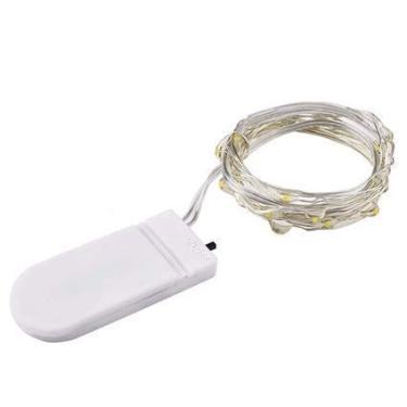 Imagem de Cordão de Luz Led Fio de Fada 2m 20 Leds a Bateria Luz Colorida Fixa