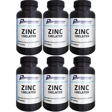 Imagem de Zinco Mineral Quelato 29 mg Performance Nutrition 100 Tabletes Kit 6 Unidades