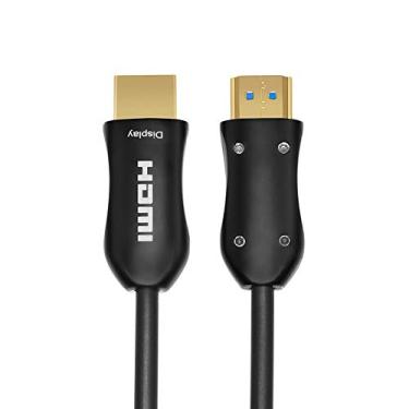 Imagem de Cabo HDMI de fibra óptica de 40 m - ARC HDMI2.0 18 Gpbs 4 k@60 4:4:4 - Cabo trançado PET e conector banhado a ouro suporta 4K, UHD 2160p, HD 1080p, 3D, Xbox 360, PS4, computador