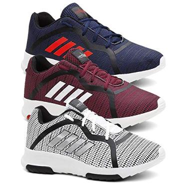Imagem de Kit 3 Pares Tenis Masculinos Caminhada Mais Leve - Cinza/Vermelho/Azul - 40