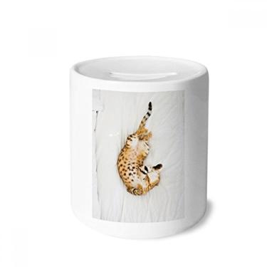 Imagem de DIYthinker Caixa de moedas de cerâmica com foto de gato de ocelota animal presente de cofrinho