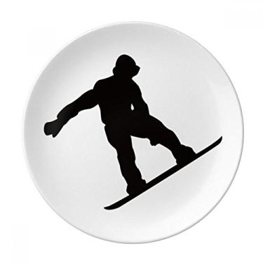 Imagem de Prato de saltar Skateboarding esportivo preto decorativo de porcelana Salver louças de jantar