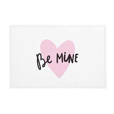 Imagem de DIYthinker Be Mine Tapete de escrita à mão com citação rosa antiderrapante, porta de cozinha para banheiro, 40,64 x 60,96 cm