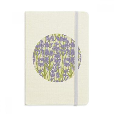 Imagem de Caderno de flores com pintura de plantas lavanda oficial de tecido rígido diário clássico