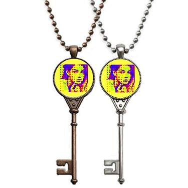 Imagem de OFFbb-USA Comely Frail Vogue Simples Colar Chaveiro Pingente Joias Decoração Casal