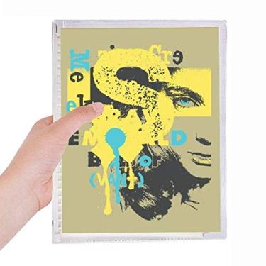 Imagem de Caderno Graffiti Street Amarelo Azul Preto Feminino Folhas Soltas Diário Recarregável Diário Papelaria