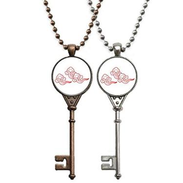 Imagem de OFFbb-USA Cloud Happiness Felicidade Chaveiro Colar Pingente Joias Decoração de Casal