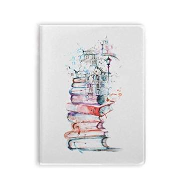 Imagem de Caderno de aquarela Books Building Street capa de goma Diário capa macia