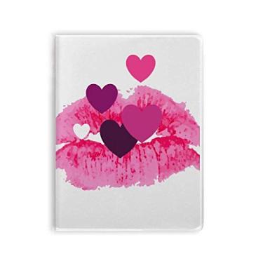Imagem de Diário de capa macia para diário de Dia dos Namorados com corações rosa