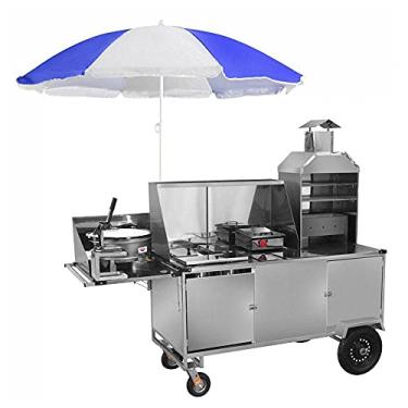 Imagem de Carrinho 5 em 1 Cefaz Churrasco Hotdog Lanche Salgado e Batata Frita Inox Lc33p/gs