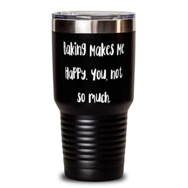 Imagem de Copo de cozimento inapropriado de 850 g, Baking Makes Me Happy. Você, não tanto, presente para amigos, presentes reutilizáveis de