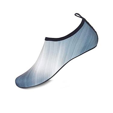 Imagem de Jueshanzj Sapatos de natação de verão com sola fina e sola descalço, pele aderente ao rio, sapatos de praia, K16, 7.5