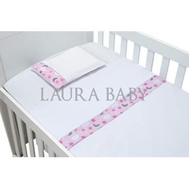 Imagem de Jogo De Lençol Para Berço 100% Algodão Soninho Rosa