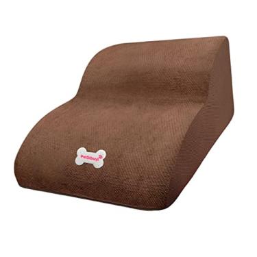 Imagem de para cães pequenos, rampa para cães de espuma de alta densidade de 3 camadas, degraus antiderrapantes para camas altas ou sofá, CAFÉ