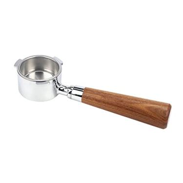 Imagem de Chusui Porta-filtro sem fundo de café de 51 mm com cesta de filtro e substituição do cabo de madeira para Delonghi EC680 EC685 Máquina ferramenta de café Filtros de liga reutilizáveis Acessórios de CX