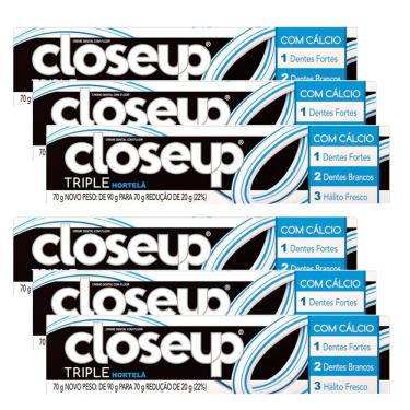 Imagem de Kit Creme Dental Close Up Triple Hortelã 70g - 6 Unidades