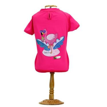 Imagem de Camiseta Uv Para Cachorra E Gata Flamingo Pink - Pericão