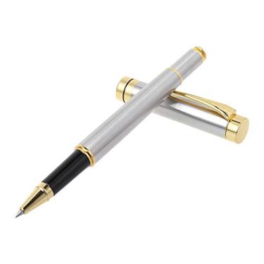 Imagem de Maybenice Caneta esferográfica de metal para escrita suave, caneta esferográfica de tinta preta, caneta de gel para escola, escritório, negócios
