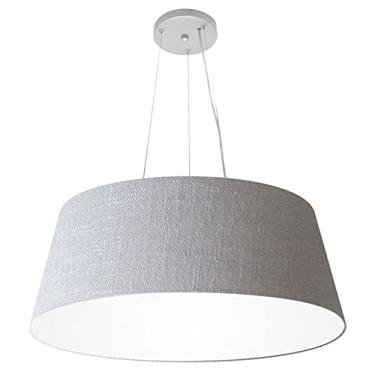 Imagem de Lustre Pendente Cone Cúpula Tecido 21/60x50 cm, Vivare Iluminação, Pendente4002 CZ, Cinza, Grande