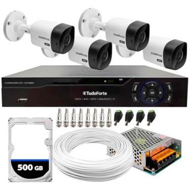 Imagem de Kit 4 Câmeras Segurança Intelbras 1120B DVR 4 Canais Com HD Completo