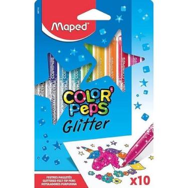 Imagem de Canetinha Hidrográfica Glitter, Maped, 847110, 10 Cores