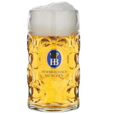 Imagem de Hofbrauhaus Munich Munchen Caneca de cerveja de vidro alemão Dimple 1 L Alemanha Oktoberfest