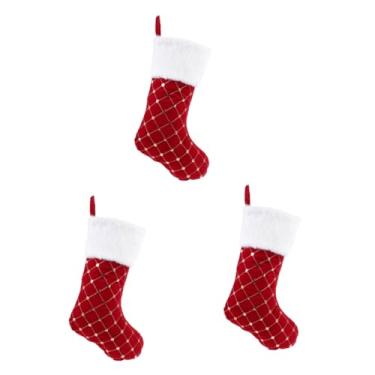Imagem de Abaodam 3 Peças Meia De Natal Com Lantejoulas Presentes Para Lembrancinhas De Festa De Natal Meias De Natal Feitas À Mão Meias De Pelúcia De Natal Decorações De Natal Para A Casa Saco De
