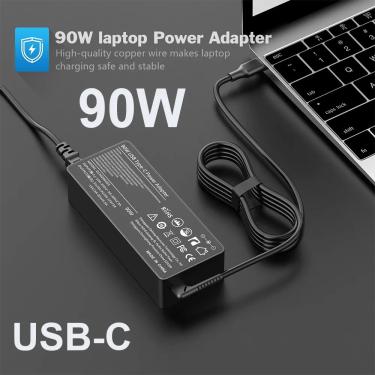 Imagem de 90w 20v USB-C ac carregador portátil adaptador para hp spectre x360 dell tdk33 tdk33 lenovo thinkpad