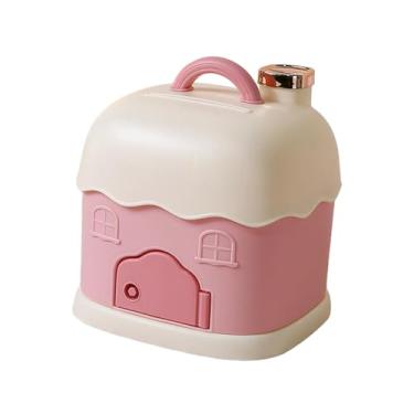 Imagem de ＡＷＨＡＯ Bonito cofrinho crianças economizando pote caixa de armazenamento de jóias com dois slots de poupança para o quarto das crianças presentes do feriado, Rosa