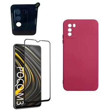 Imagem de Capinha Capa Protetora Fina Em Tpu Para Xiaomi Poco M3 + Película 3d 9d + Película Câmera